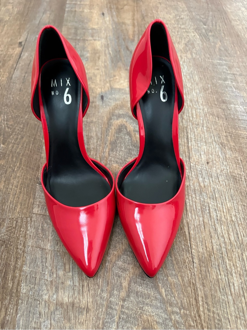 Mix No. 6 Red Patent Pointed-Toe D'Orsay Heels